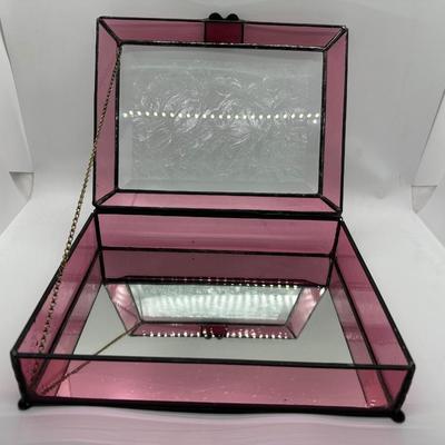 Pink Stained Glass Jewelry Box