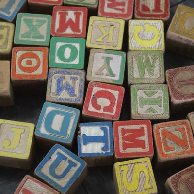 Old Wooden Toy Blocks / Building Blocks