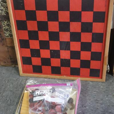 Vintage Chinese Checkers Game Board with Checkers & Dice
