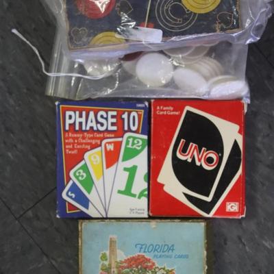 Lot of Card Games and Poker Chips