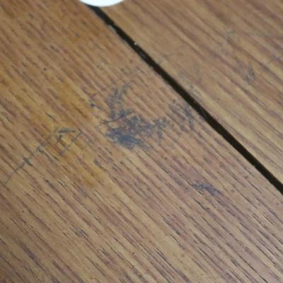 Round Oak Table with 4 Captains Chairs