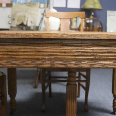 Square Oak Table with 4 Chairs