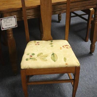 Square Oak Table with 4 Chairs