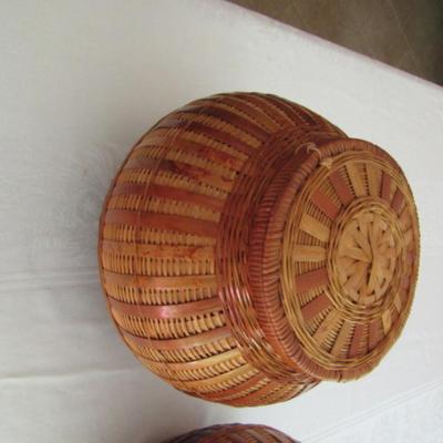 Pair of Urn Design Baskets with Lids