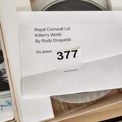 Royal Cornwall Ltd. Kitten's World plates Rudy Druguett