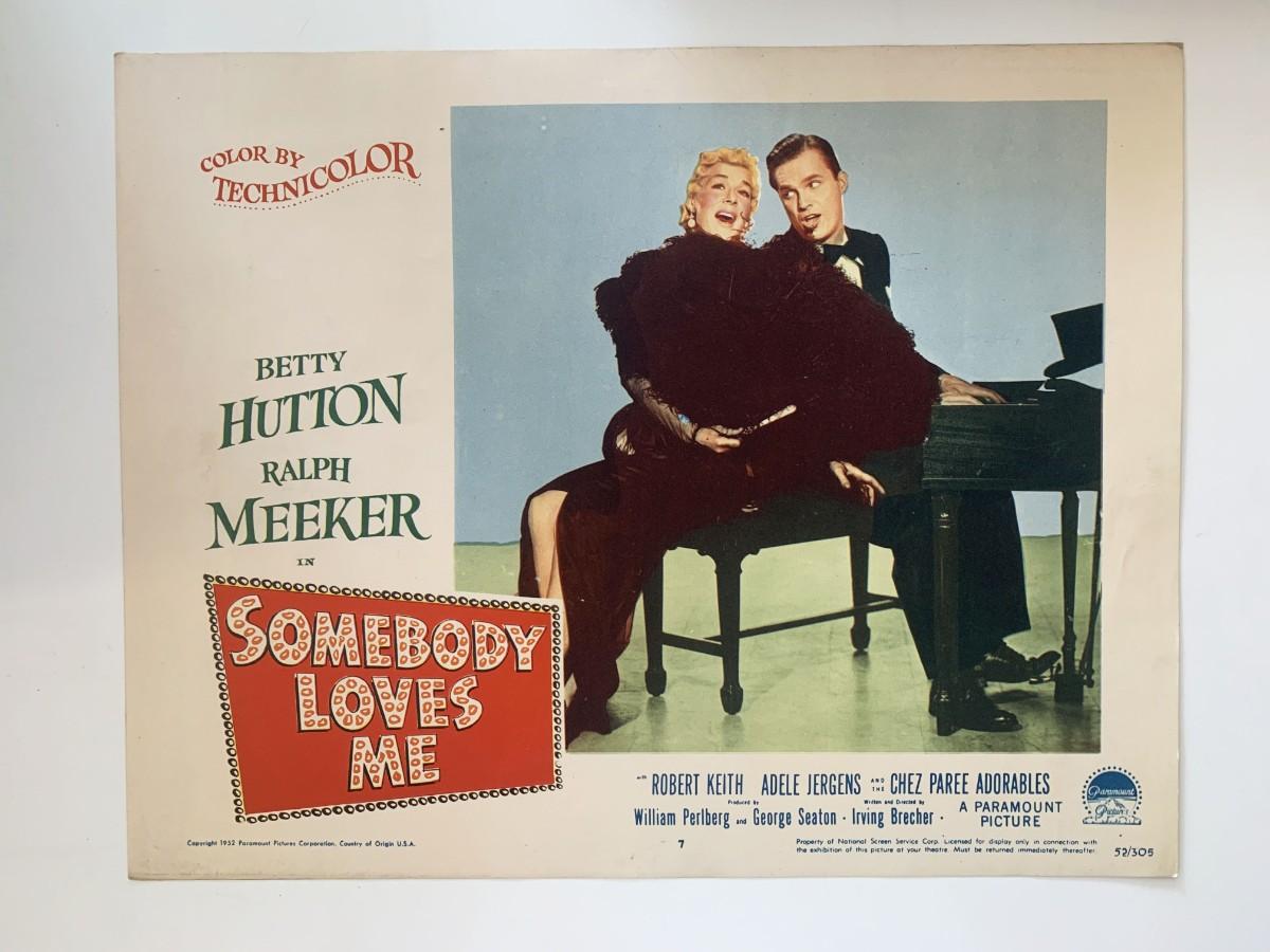 Somebody Loves Me original 1953 vintage lobby card. 11x14 inches ...