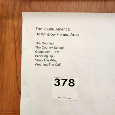 6 Plates The Young America Winslow Homer US Bicentennial Society