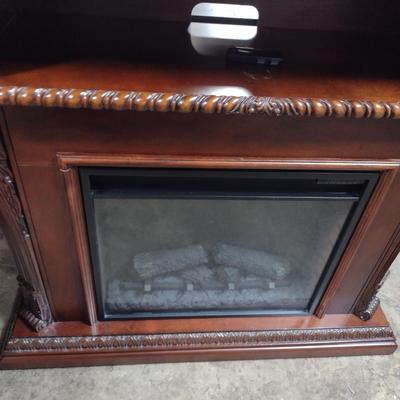 Amish Mahogany Wood Case Twin Star Electric Fireplace Room Heater