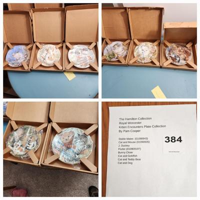 8 Royal Worcester Kitten Encounters Hamilton Plate Collection  Pam Cooper