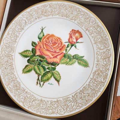 11 Hamilton Collection Rose Collection Plates Edward Marshall Boehm