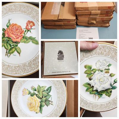 11 Hamilton Collection Rose Collection Plates Edward Marshall Boehm