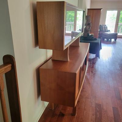 MCM Teak Sideboard and Hutch with Tambour Doors (GR-DW)