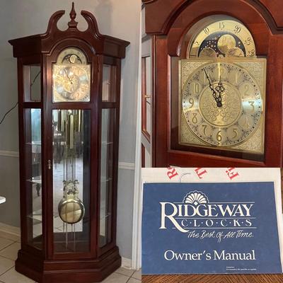 RIDGEWAY ~ Lighted Mirrored Curio Clock ~ * Read Details