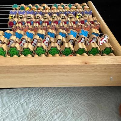 WOODEN ANIMAL ABACUS WITH PLUSH BEAR