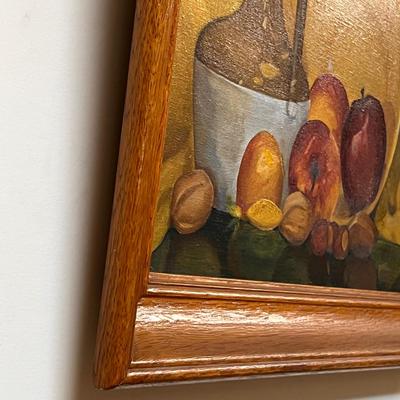 Framed Still Life Oil on Canvas Painting - Original Artwork