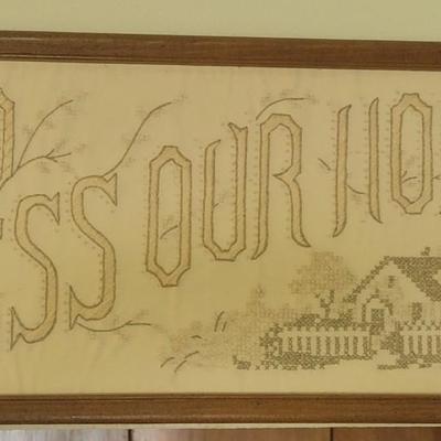 NEEDLEPOINT GOD BLESS OUR HOME