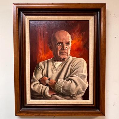 Framed Matted Portrait of Pablo Picasso - Original Artwork