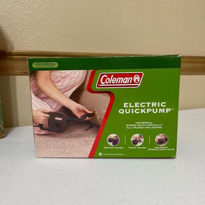COLEMAN Electric Quick Pump & Velour Top Twin Airbed ~ NIB