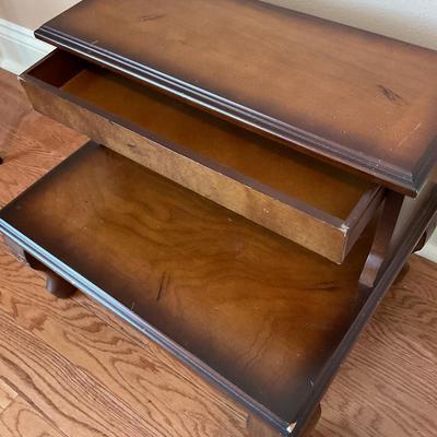 Wooden Bed Steps/Stool With Drawer