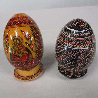 Hand Painted Russian Wooden Eggs