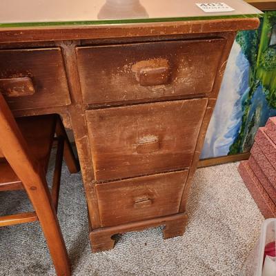 Vintage Solid Wood Desk and Chair Northern Furniture Co. 44Lx23Dx30H