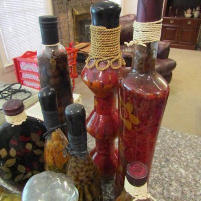 Decorative Bottles of Infused Oils