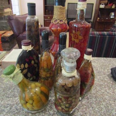 Decorative Bottles of Infused Oils