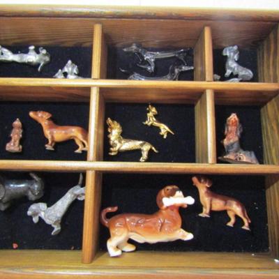 Shadowbox with Dog Figurine Collection- Mostly Dachshund