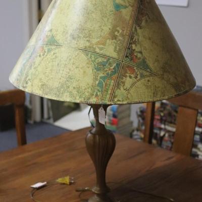 Lamp with World Map Lampshade