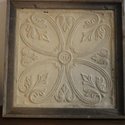 Framed Ceiling Tin - 26 3/4 x 26 3/4 inches