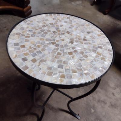 Mosaic Top Metal Base Garden Table