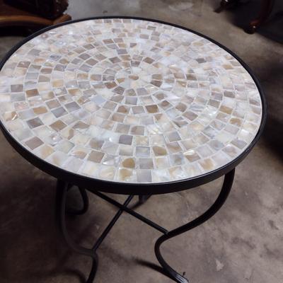 Mosaic Top Metal Base Garden Table