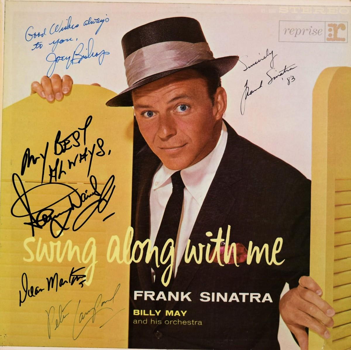 The Rat Pack signed Swing Along With Me album