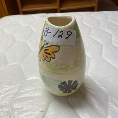 7" Vase Butterfly and Floral Design