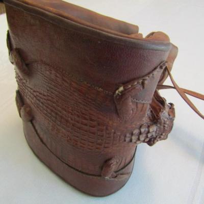 Hand Cut and Stitched Alligator Leather Bucket Bag