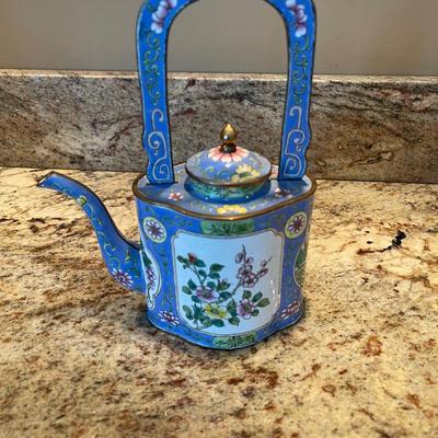 Blue Teapot from China. 8â€ high