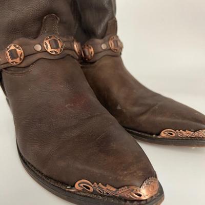 Ladies Leather  Brown Cowboy Boots *Read Details