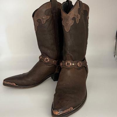 Ladies Leather  Brown Cowboy Boots *Read Details