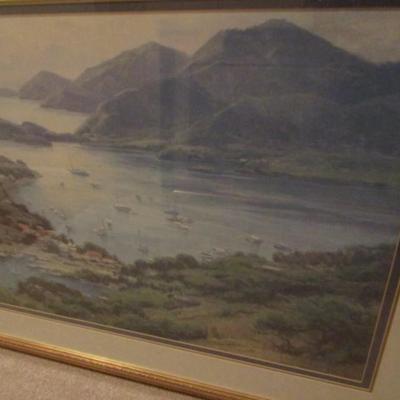 Framed Art Print Mountain and Inlet