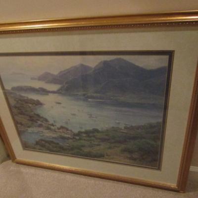 Framed Art Print Mountain and Inlet