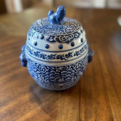 Unique porcelain teapot and warming bowl. Comes apart to make a warming bowl to put the teapot in. From Thailand