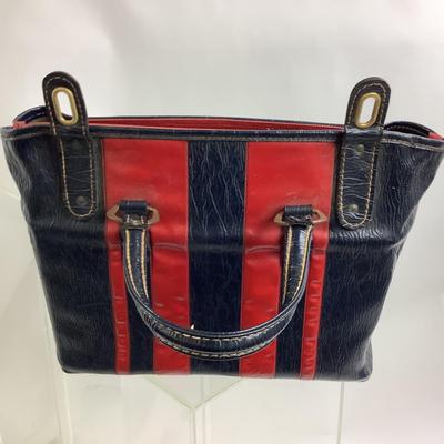 Lot 549 Vintage Blue/Red Ladies Carry-On Bag