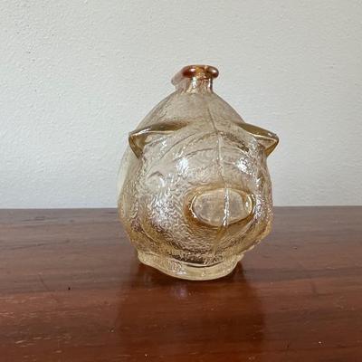 Vintage Carnival Glass Piggy Bank Set