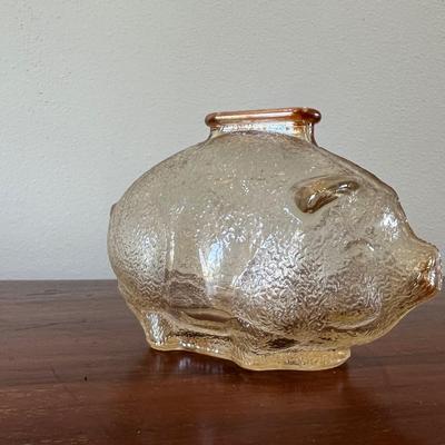 Vintage Carnival Glass Piggy Bank Set