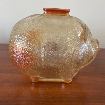 Vintage Carnival Glass Piggy Bank Set