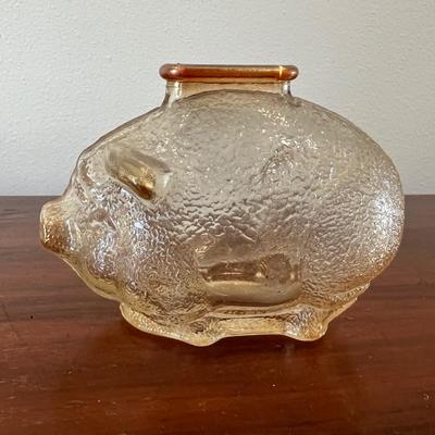 Vintage Carnival Glass Piggy Bank Set