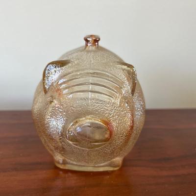 Vintage Carnival Glass Piggy Bank Set