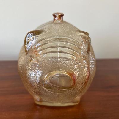 Vintage Carnival Glass Piggy Bank Set