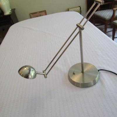 Swing Arm Brushed Nickel Finish Desk Lamp