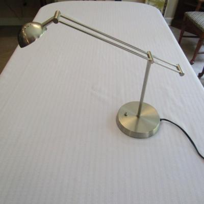 Swing Arm Brushed Nickel Finish Desk Lamp